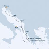 Italy, Croatia, Montenegro, Greece