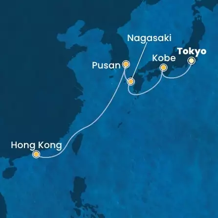 COSTA SERENA - itinerár  6 nocí odchod z TOKYO dňa 26/12/2025 - Japan, South Korea, China