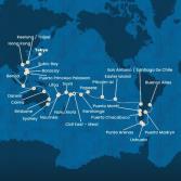 Japan, Taiwan, China, Philippines, Australia, Hawaii, Fiji, Tonga, Polynesia, Chile, Argentina