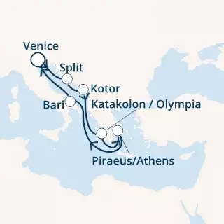 Italy, Croatia, Montenegro, Greece