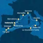 Spain, France, Italy, Tunisia, Morocco