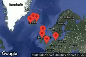 EXPLORA III - itinerár  11 nocí odchod z Hamburg dňa 07/09/2026 - Germania, Regno Unito, Irlanda, Islanda, Grecia