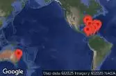 Porto Rico, Saint-Barthélemy, Montserrat, Saint Kitts e Nevis, Stati Uniti, Giamaica, Curaçao, Aruba, Colombia, Panama