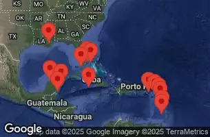 EXPLORA II - itinerár  32 nocí odchod z Miami dňa 14/01/2025 - Stati Uniti, Messico, Bahamas, Saint-Barthélemy, Guadalupa, Saint Vincent e Grenadine, Saint Lucia, Antigua e Barbuda, Isole Vergini britanniche, Isole Cayman