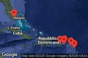 EXPLORA II - itinerár  8 nocí odchod z Miami dňa 24/02/2026 - Stati Uniti, Isole Vergini americane, Isole Vergini britanniche, Antigua e Barbuda, Saint-Barthélemy, Porto Rico, Barbados