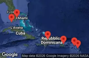 EXPLORA II - itinerár  8 nocí odchod z San Juan dňa 02/04/2026 - Porto Rico, Antigua e Barbuda, Saint-Barthélemy, Rep. Dominicana, Stati Uniti, Spagna