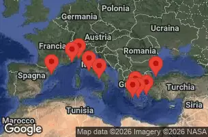 EXPLORA II - itinerár  13 nocí odchod z Barcelona dňa 25/04/2026 - Spagna, Monaco, Italia, Grecia, Turchia