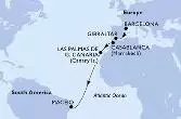 Barcelona,Gibraltar,Casablanca,Las Palmas de G.Canaria,Maceio