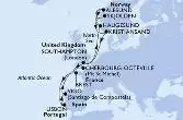 Southampton,Brest,Lisbon,Vigo,Cherbourg,Southampton,Haugesund,Alesund,Skjolden,Kristiansand,Southampton