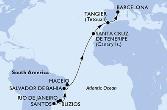 Santos,Rio de Janeiro,Buzios,Salvador,Maceio,Santa Cruz de Tenerife,Tangier,Barcelona
