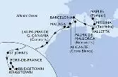 Naples,Messina,Valletta,Barcelona,Palma de Mallorca,Alicante,Malaga,Las Palmas de G.Canaria,St John s,Kingstown,Bridgetown,Fort de France