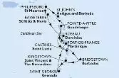 Fort de France,Pointe-a-Pitre,St John s,Philipsburg,Basseterre,Roseau,Fort de France,Pointe-a-Pitre,Castries,Bridgetown,Kingstown,Saint George,Fort de France