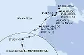 Barcelona,Palma de Mallorca,Alicante,Malaga,Las Palmas de G.Canaria,St John s,Kingstown,Bridgetown