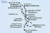 Bridgetown,Kingstown,Castries,Saint George,Fort de France,Pointe-a-Pitre,St John s,Philipsburg,Roseau,Basseterre,Fort de France,Pointe-a-Pitre,Castries,Bridgetown