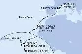 Fort de France,Pointe-a-Pitre,Philipsburg,St John s,Santa Cruz de Tenerife,Barcelona,Marseille