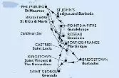 Fort de France,Pointe-a-Pitre,St John s,Philipsburg,Roseau,Basseterre,Fort de France,Pointe-a-Pitre,Castries,Bridgetown,Kingstown,Saint George,Fort de France