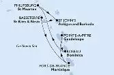 Pointe-a-Pitre,Roseau,Philipsburg,St John s,Basseterre,Fort de France,Pointe-a-Pitre