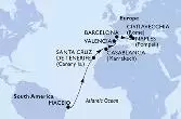 Maceio,Santa Cruz de Tenerife,Casablanca,Valencia,Barcelona,Naples,Civitavecchia
