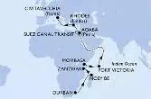 Durban,Nosy Be,Zanzibar,Mombasa,Mombasa,Port Victoria,Aqaba,Suez Canal South,Suez Canal North,Rhodes,Civitavecchia