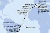 Santos,Rio de Janeiro,Buzios,Salvador,Maceio,Santa Cruz de Tenerife,Tangier,Barcelona,La Goulette,Palermo,Naples,Livorno