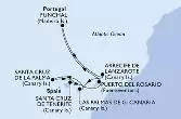 Arrecife de Lanzarote,Las Palmas de G.Canaria,Santa Cruz de La Palma,Santa Cruz de Tenerife,Puerto del Rosario,Funchal,Arrecife de Lanzarote