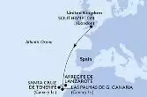 Southampton,Las Palmas de G.Canaria,Santa Cruz de Tenerife,Arrecife de Lanzarote