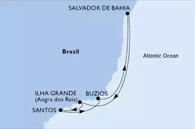 Santos, Buzios, Salvador, Ilha Grande, Santos
