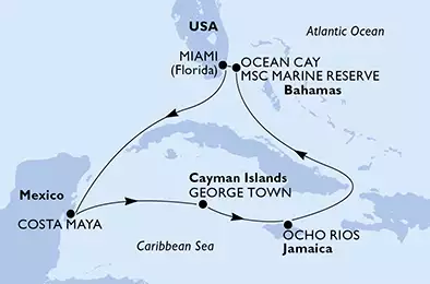 United States, Mexico, Cayman Islands, Jamaica, Bahamas