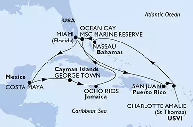 United States, Puerto Rico, Virgin Islands (U.S.), Bahamas, Mexico, Cayman Islands, Jamaica