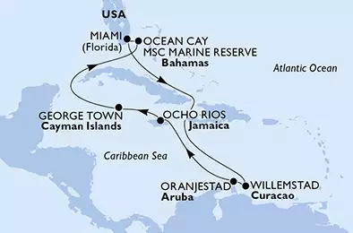 United States, Aruba, Jamaica, Cayman Islands, Bahamas