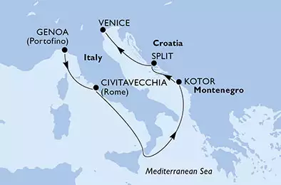 Italy, Montenegro, Croatia