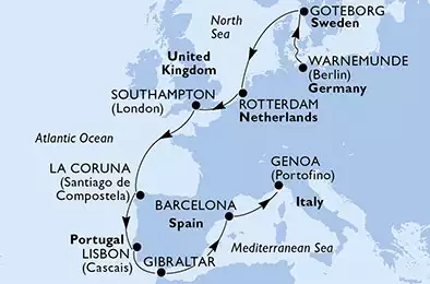 Germany, Sweden, Netherlands, United Kingdom, Spain, Portugal, Gibraltar, Italy