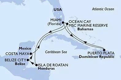 United States, Dominican Republic, Bahamas, Honduras, Belize, Mexico