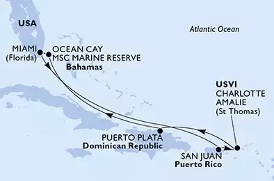 United States, Puerto Rico, Virgin Islands (U.S.), Dominican Republic, Bahamas