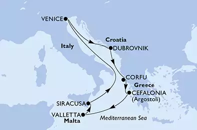 Italy, Croatia, Greece, Malta
