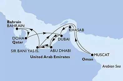 Qatar, United Arab Emirates, Oman, Bahrain