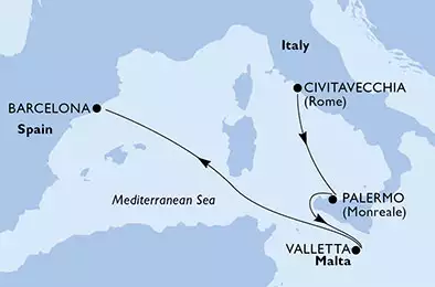 Italy, Malta, Spain
