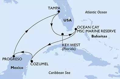 United States, Bahamas, Mexico