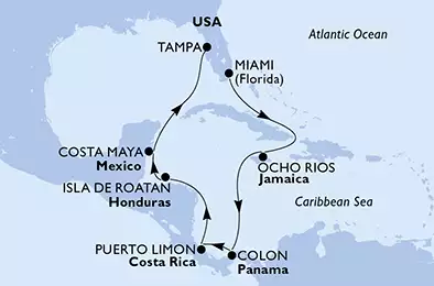 United States, Jamaica, Panama, Costa Rica, Honduras, Mexico