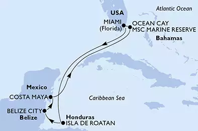 United States, Honduras, Belize, Mexico, Bahamas