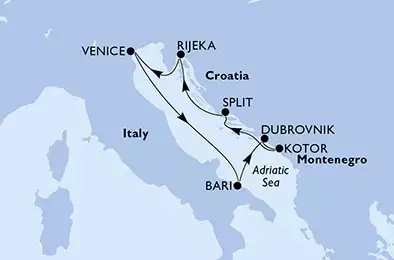 Italy, Croatia, Montenegro