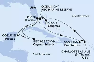 United States, Puerto Rico, Virgin Islands (U.S.), Bahamas, Mexico, Cayman Islands