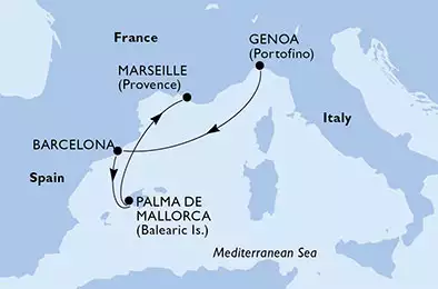 Genoa,Barcelona,Palma de Mallorca,Palma de Mallorca,Marseille