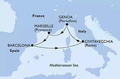 Genoa,Marseille,Barcelona,Civitavecchia,Genoa