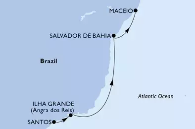 Santos,Ilha Grande,Salvador,Maceio