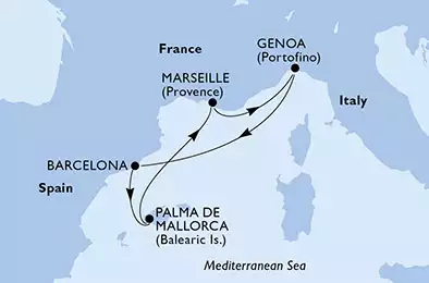 Marseille,Genoa,Barcelona,Palma de Mallorca,Palma de Mallorca,Marseille