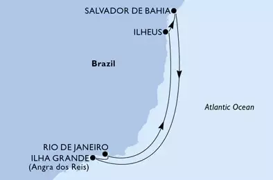 Rio de Janeiro, Ilheus, Salvador, Ilha Grande, Rio de Janeiro