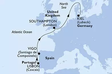 Portugal, Spain, United Kingdom, Germany