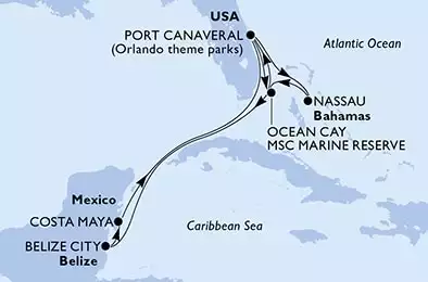 United States, Bahamas, Belize, Mexico