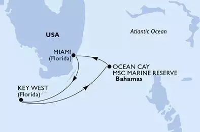 MSC ARMONIA - itinerár  3 nocí odchod z Miami, United States dňa 04/02/2022 - United States,Bahamas